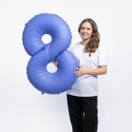 Шар (40''/102 см) Цифра, 8, Голубой Лотос, Матовый, 1 шт. в уп., 400800MLUB-P