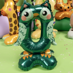 Шар (23''/58 см) Цифра на подставке, 0 Зверята, Сова, 1 шт. в уп., 24650