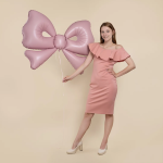 Шар (50''/127 см) Фигура, Бант, Розовый, Сатин, 1 шт. в уп., 27060P