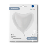 Шар (36''/91 см) Сердце, Белый, 1 шт. в уп., 36018WH-P