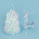 Шар (39''/99 см) Фигура 3D, Новогодняя елочка, Прозрачный, Хамелеон, 1 шт. в уп., 26098