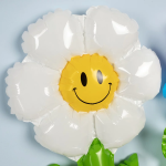 Шар с клапаном (17''/43 см) Мини-цветок, Ромашка, Белый, 1 шт., 23831