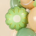 Шар (21''/53 см) Цветок, Ромашка, Золотые лепестки, Мятный, Сатин, 1 шт., 26821