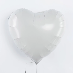 Шар (24''/61 см) Сердце, Белый, 1 шт., 27247