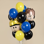 Шар (23''/58 см) Фигура, Блоки, Мальчик Герой, 1 шт., 26999