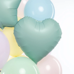 Шар (18''/46 см) Сердце, Нежная мята, Сатин, 1 шт., 27182