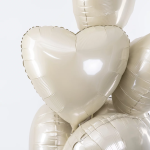 Шар (18''/46 см) Сердце, Кремовый, Сатин, 1 шт., 201500SC