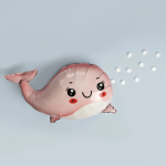 Шар (29''/74 см) Фигура, Маленький кит, Розовый, 1 шт., 23806