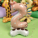 Шар (23''/58 см) Цифра на подставке, 2 Зверята, Олень, 1 шт. в уп., 24652