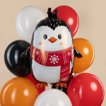 Шар (28''/71 см) Фигура, Новогодний пингвин, 1 шт. в уп., 228959