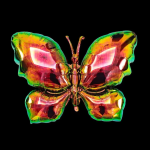 Шар (29''/74 см) Фигура, Бабочка (надув воздухом), Фантом, Градиент, 1 шт. в уп., 24980