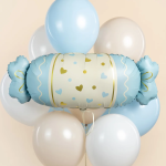 Шар (34''/86 см) Фигура, Конфета, Сердечки, Голубой, Сатин, 1 шт. в уп., 27275P