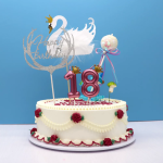 Свеча Цифра, 1 Золотая корона, на шпажке, Розовый, Металлик, 4,5*7 + 3,5 см, 1 шт. с держат., 802811