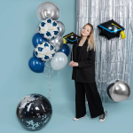 Шар с клапаном (15''/38 см) Мини-фигура, Шляпа Выпускник, 1 шт., 24581