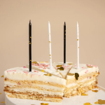 Свечи Золотые искры, Черный/Белый, Металлик, 6 шт. с держат., 803260