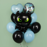 Шар (34''/86 см) Фигура, Любимый Дракон, Черный, 1 шт. в уп., 15504P