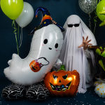 Шар 3D (49''/124 см) Фигура на подставке, Привидение с тыквой, 1 шт. в уп., 24359