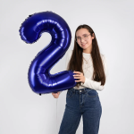 Шар (32''/81 см) Цифра, 2, Темно-синий, 1 шт. в уп., 26052