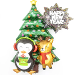 Шар (32''/81 см) Фигура, Новогодний фейерверк, Голография, 1 шт., 85839H