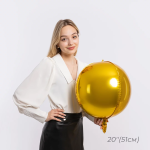 Шар 3D (20''/51 см) Сфера, Золото, 1 шт., 550072