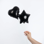 Шар с клапаном (10''/25 см) Мини-сердце, Черный, 1 шт., 27242