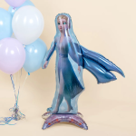 Шар 3D (46''/117 см) Фигура на подставке, Зимняя принцесса, Белая коса, 1 шт. в уп., 27329