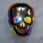 Шар (27''/69 см) Фигура, Череп Призрачный опал, Черный, Голография, 1 шт., 25015RH