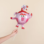 Шар с клапаном (17''/43 см) Мини-фигура, Смешарики, Нюша, 5 шт. в уп., 515115