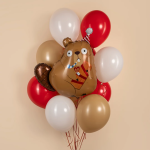 Шар (31''/79 см) Фигура, Бобр с подарком, 1 шт. в уп., 24169