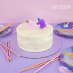 Набор свечей Фигура, Волшебный единорог, Розовый/Сиреневый, с блестками, 5 см, 2 шт. с держат., 629182