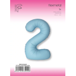 Шар (40''/102 см) Цифра, 2 Slim, Светло-голубой, Матовый, 1 шт. в уп., B901912MAB