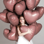 Шар (19''/48 см) Сердце, Мокко, 1 шт., 940639