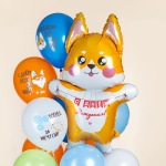 Шар (41''/104 см) Фигура, Корги на День Рождения, 1 шт. в уп., 24163