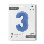 Шар (40''/102 см) Цифра, 3, Голубой Лотос, Матовый, 1 шт. в уп., 400300MLUB-P