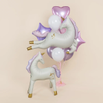 Шар (38''/97 см) Фигура 3D, Нежный единорог, Сатин, 1 шт. в уп., 26682