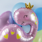Шар (37''/94 см) Фигура, Динозаврик Принцесса, Розовый, 1 шт. в уп., 23722P