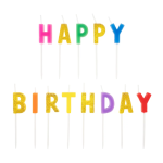 Свечи Буквы Happy Birthday, Ассорти, с блестками, 6 см, 1 шт. с держат., 629248