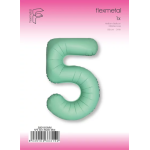 Шар (40''/102 см) Цифра, 5 Slim, Мятный, Матовый, 1 шт. в уп., B901915MM
