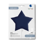 Шар (36''/91 см) Звезда, Темно-синий, Сатин, 1 шт. в уп., 362S02BN-P