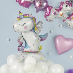 Шар 3D (16''/41 см) Мини-фигура на подставке, Нежный единорог, 1 шт. в уп., 23550