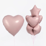 Шар (19''/48 см) Сердце, Пыльная роза, 1 шт., 224739