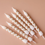 Свечи Стильный микс, Металлик, 0,75*8 см, 10 шт. с держат., 802962