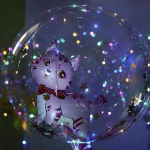 Шар (13''/33 см) Мини-фигура, Милый котенок, Розовый, 1 шт., 902707F