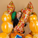 Шар (34''/86 см) Цифра, 1 Сентября, Осенние листья, 1 шт. в уп., R819