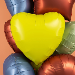 Шар (18''/46 см) Сердце, Лайм, Сатин, 1 шт., 180000MLGR