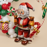 Шар 3D (43''/109 см) Фигура на подставке, Дед Мороз с подарками, 1 шт. в уп., 27156
