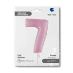 Шар (40''/102 см) Цифра, 7, Розовый, 1 шт. в уп., 077PP-P