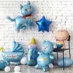 Шар (37''/94 см) Фигура, Любимый котенок, Синий, 1 шт., 901653A