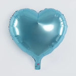 Шар (18''/46 см) Сердце, Светло-голубой, Металлик, 1 шт., 123039