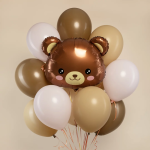 Шар (24''/61 см) Фигура, Голова, Милый медведь, 1 шт. в уп., 21908P